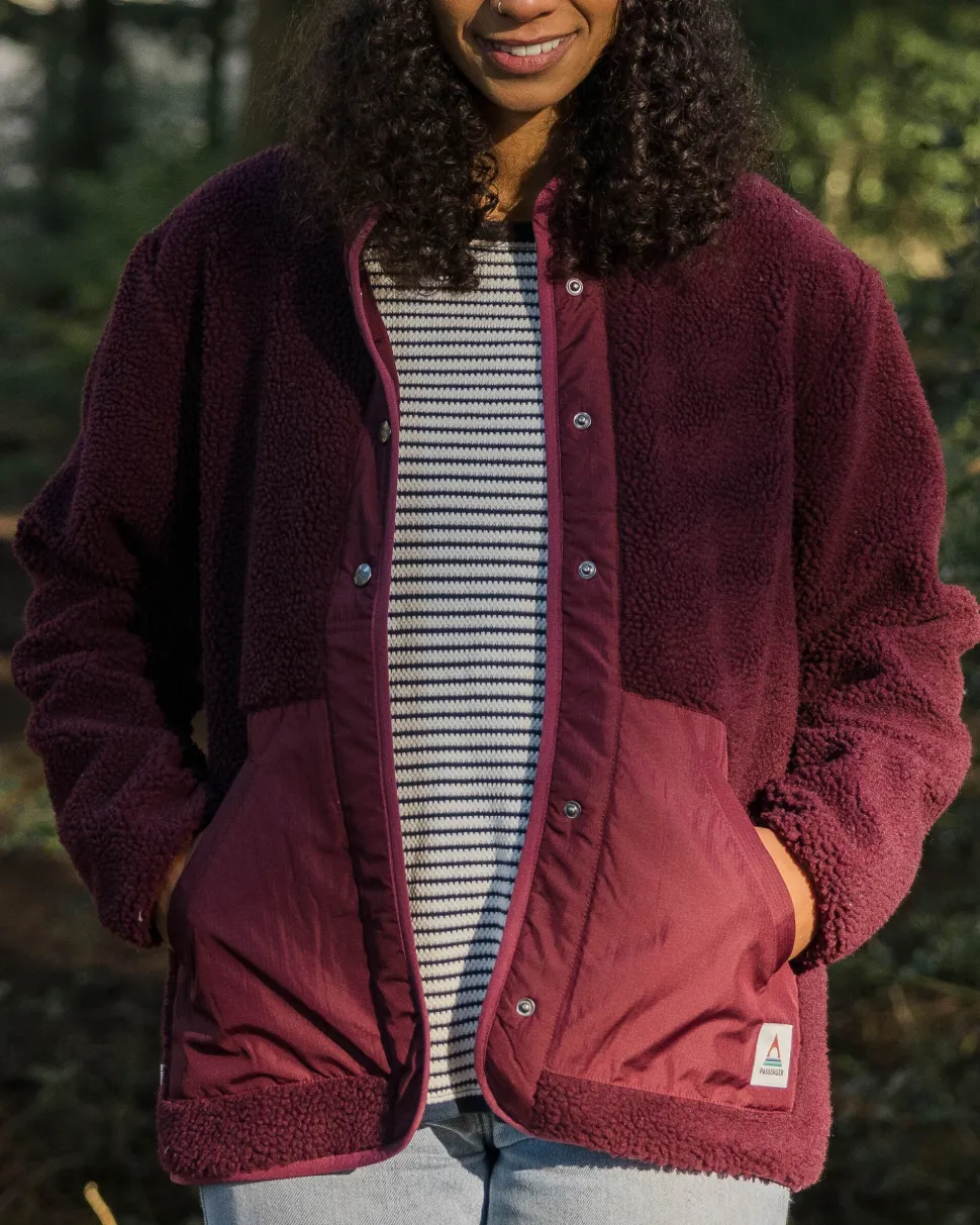 Outlet Passenger Clover Recycled Deep-Pile Sherpa Fleece Wine