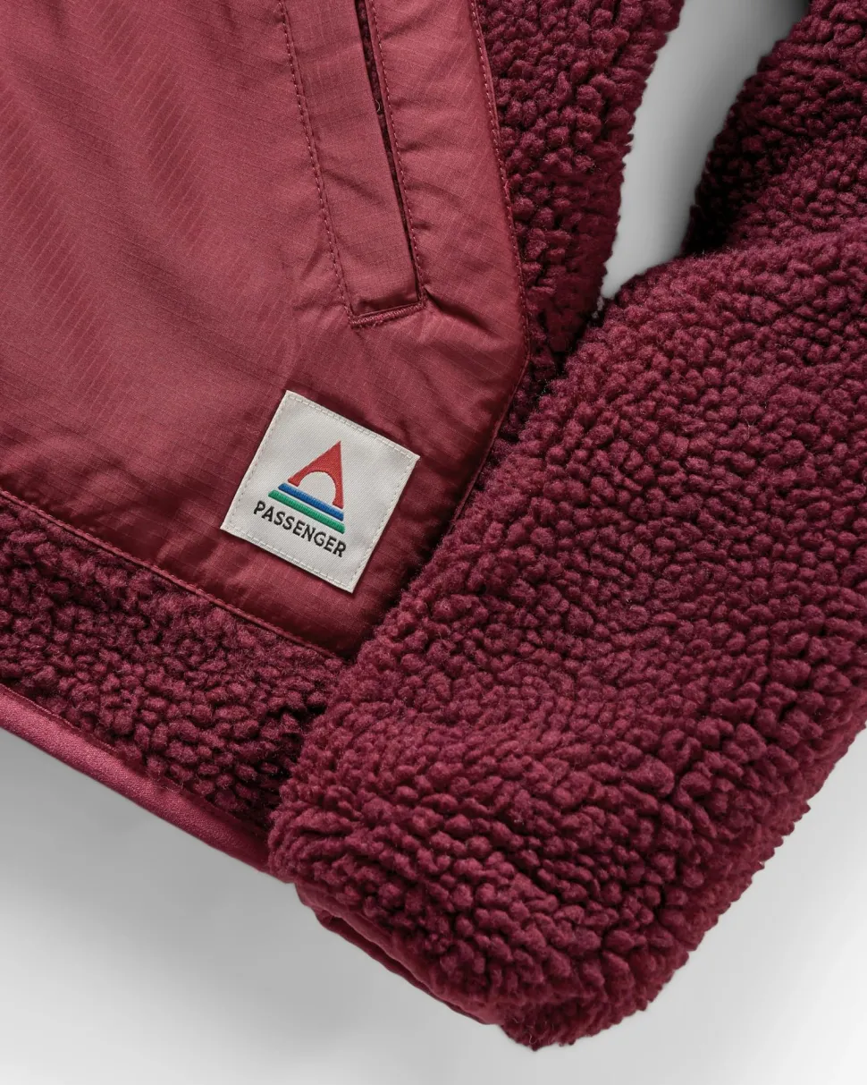 Outlet Passenger Clover Recycled Deep-Pile Sherpa Fleece Wine
