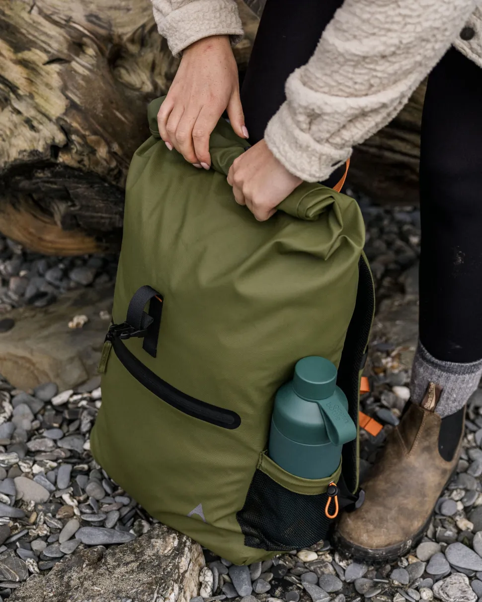 Clearance Passenger Crossing Roll Top Backpack True Black/ Khaki