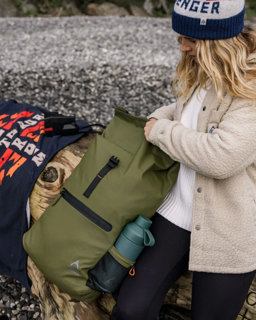 Clearance Passenger Crossing Roll Top Backpack True Black/ Khaki