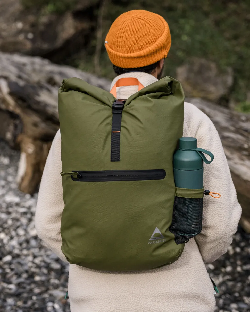 Clearance Passenger Crossing Roll Top Backpack True Black/ Khaki