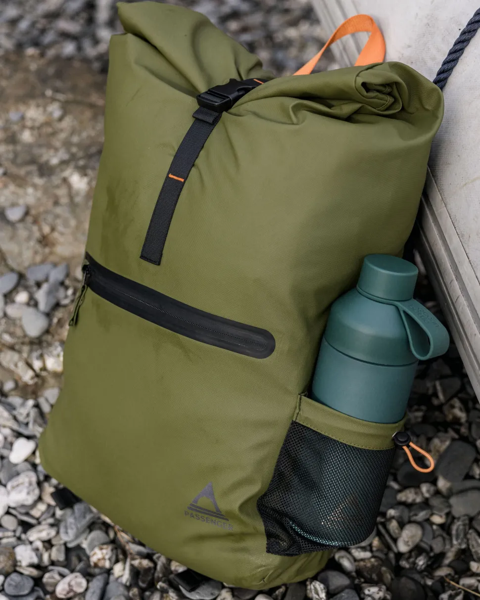 Clearance Passenger Crossing Roll Top Backpack True Black/ Khaki