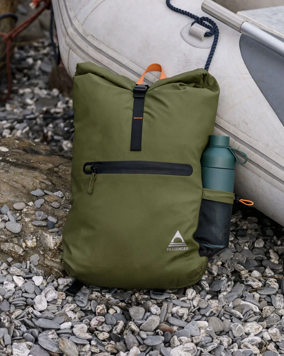 Clearance Passenger Crossing Roll Top Backpack True Black/ Khaki