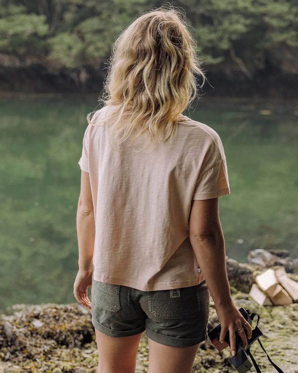 New Passenger Daisy Chain Recycled Cotton T-Shirt Peach Whip