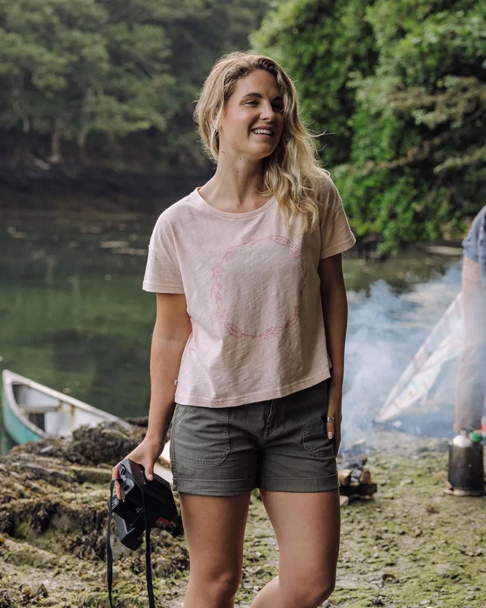 New Passenger Daisy Chain Recycled Cotton T-Shirt Peach Whip