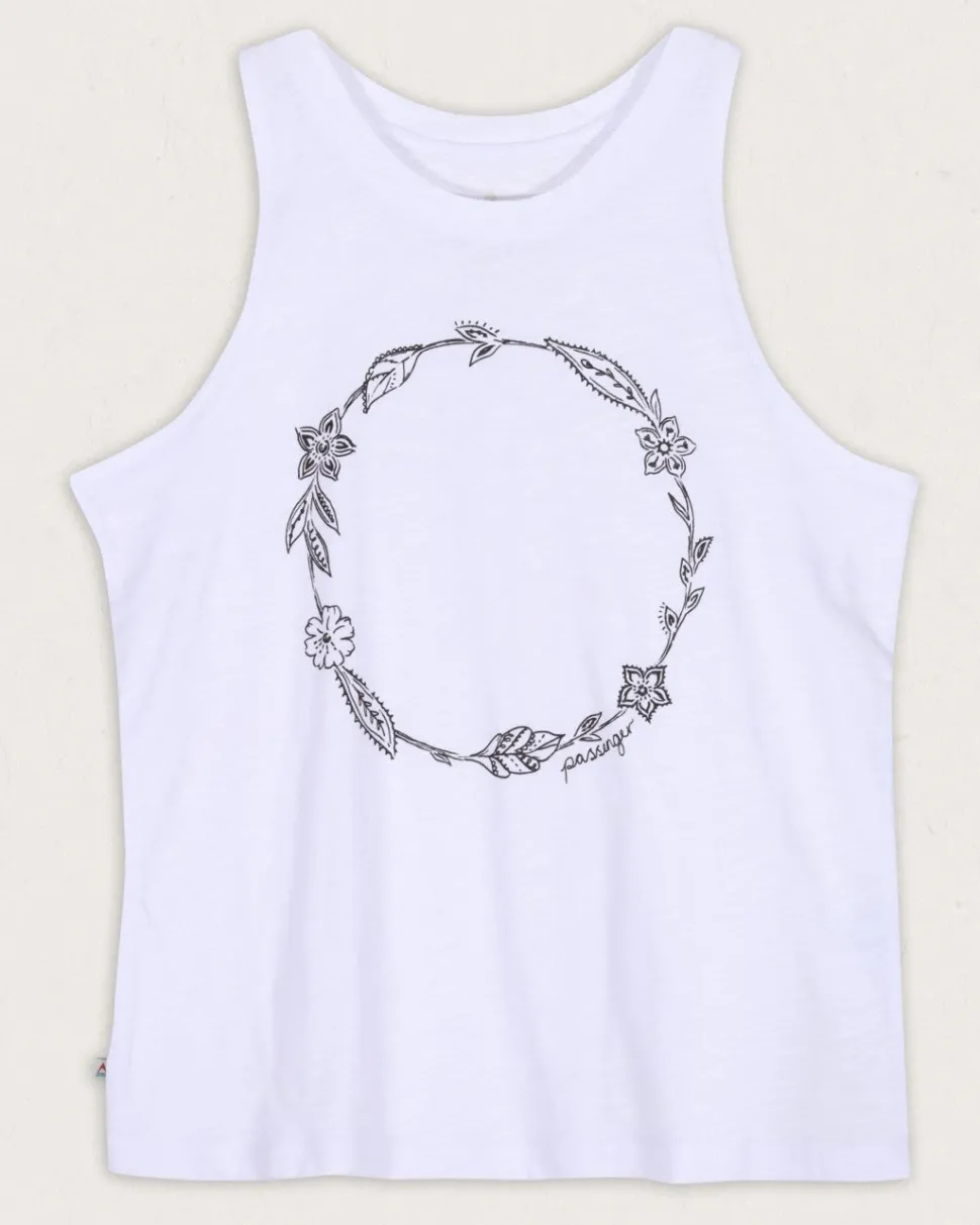 Fashion Passenger Daisy Chain Recycled Cotton Tank Top White
