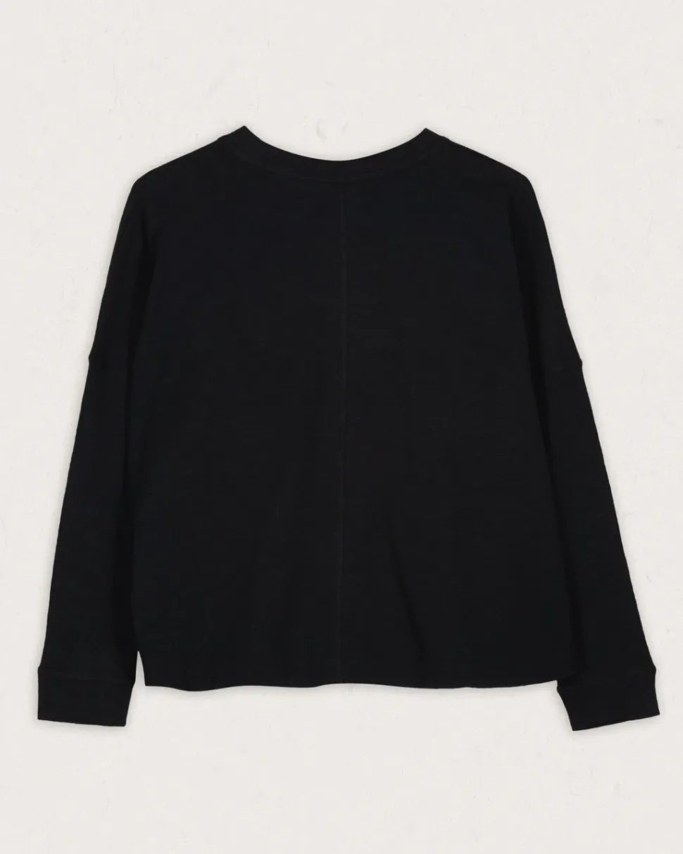 Clearance Passenger Daisy Chain Recycled Cotton LS T-Shirt Black