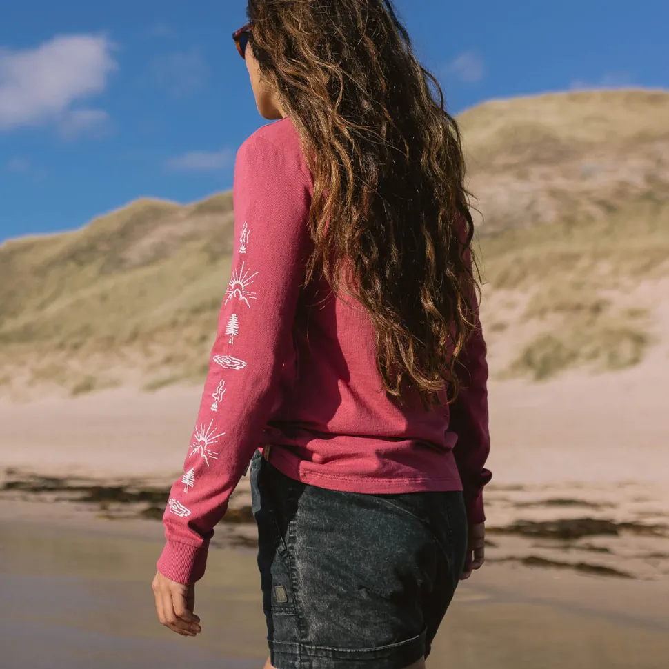 Outlet Passenger Dawn Recycled Cotton LS T-Shirt Earth Red