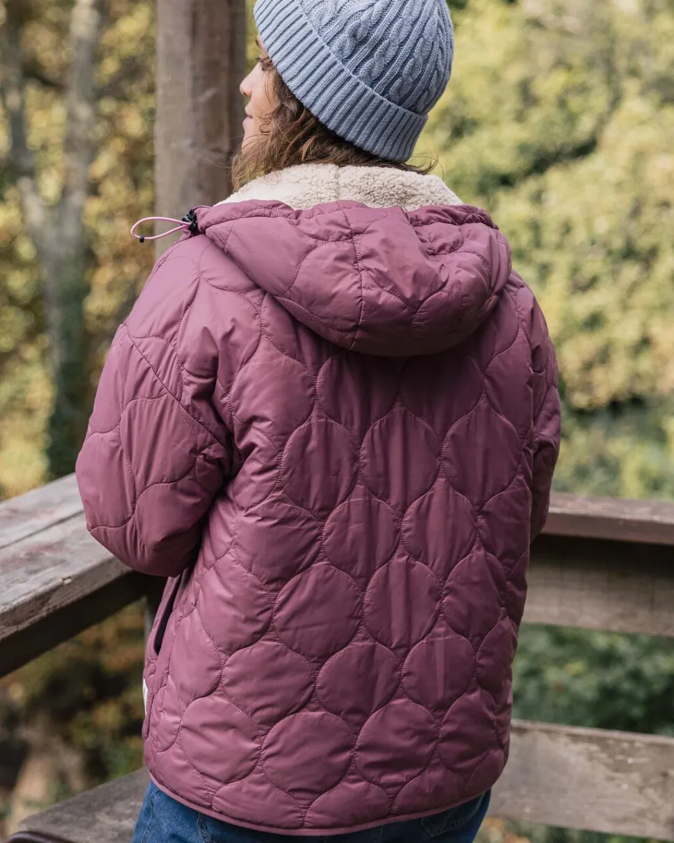 Clearance Passenger Earthy Recycled Sherpa Lined Insulated Jacket Crushed Berry
