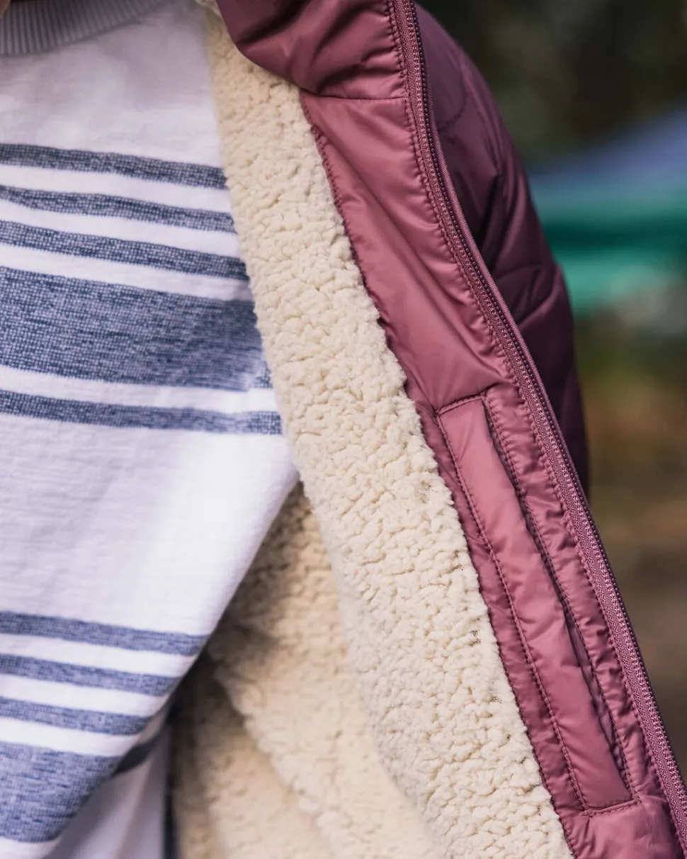 Clearance Passenger Earthy Recycled Sherpa Lined Insulated Jacket Crushed Berry