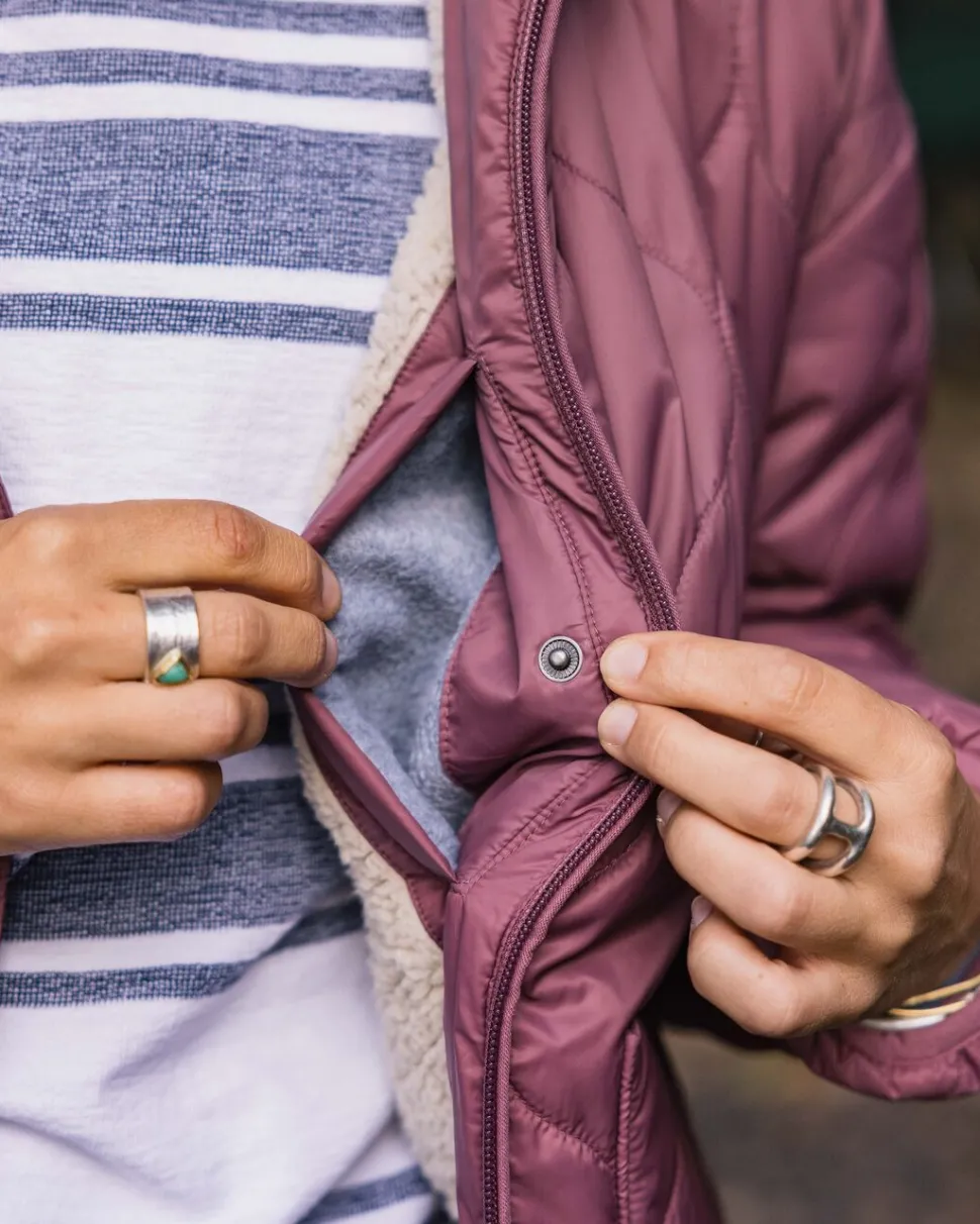 Clearance Passenger Earthy Recycled Sherpa Lined Insulated Jacket Crushed Berry