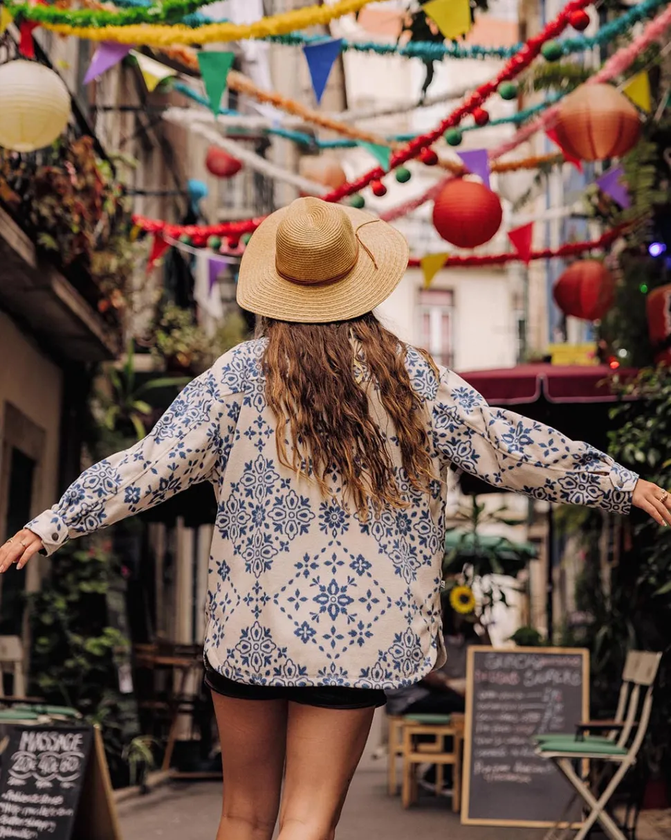 Outlet Passenger East Recycled Polar Oversized Shirt Large Tile Oatmeal