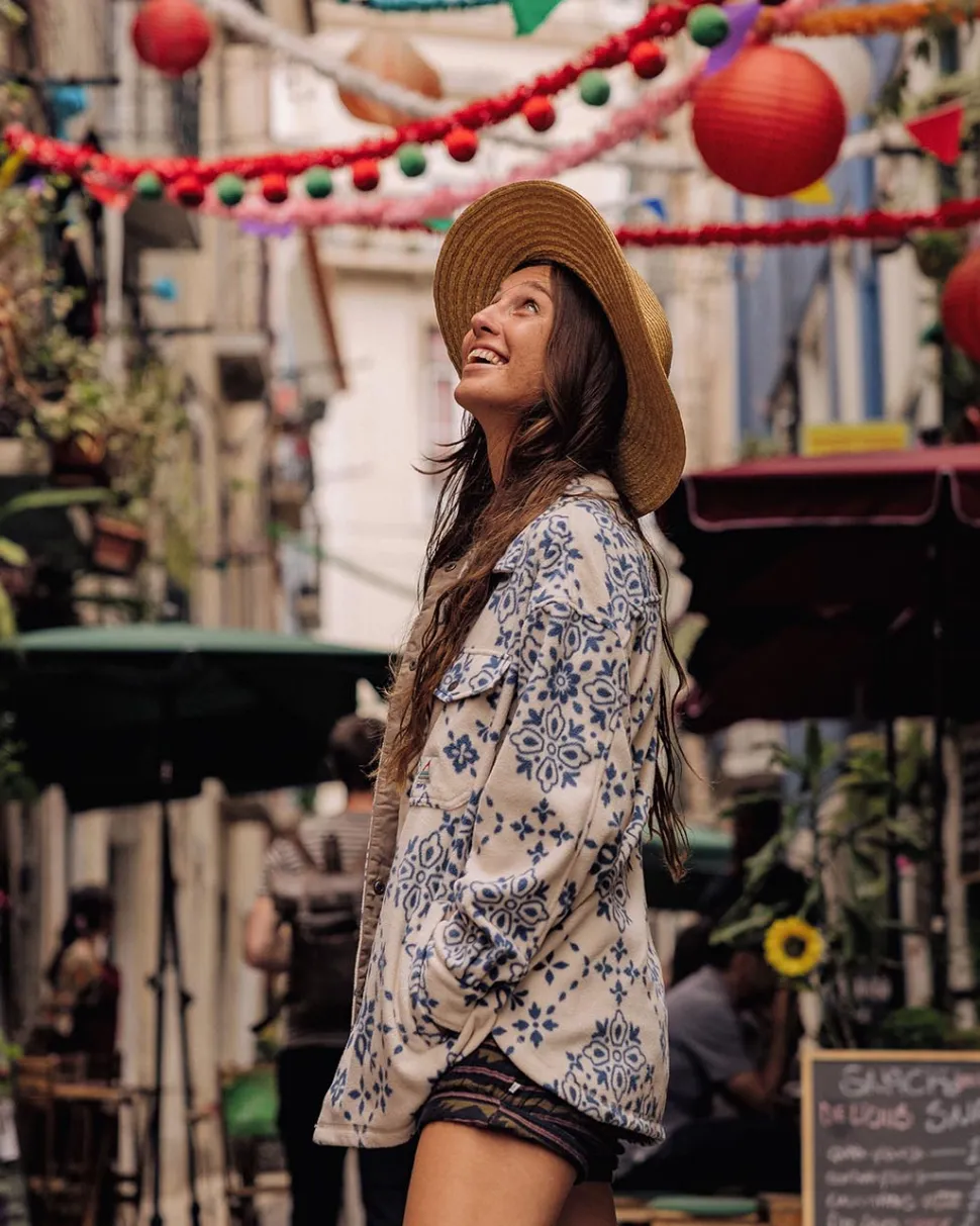 Outlet Passenger East Recycled Polar Oversized Shirt Large Tile Oatmeal