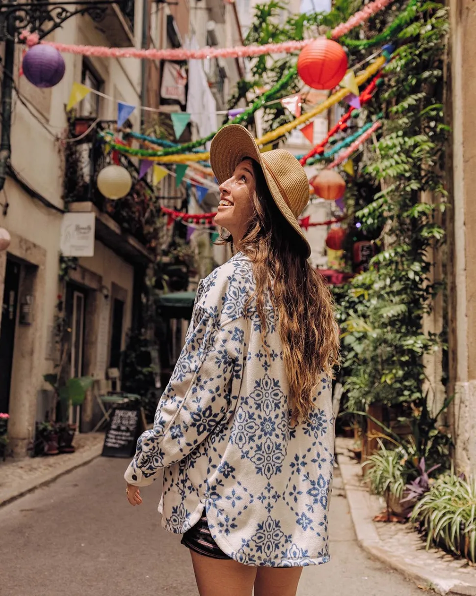 Outlet Passenger East Recycled Polar Oversized Shirt Large Tile Oatmeal