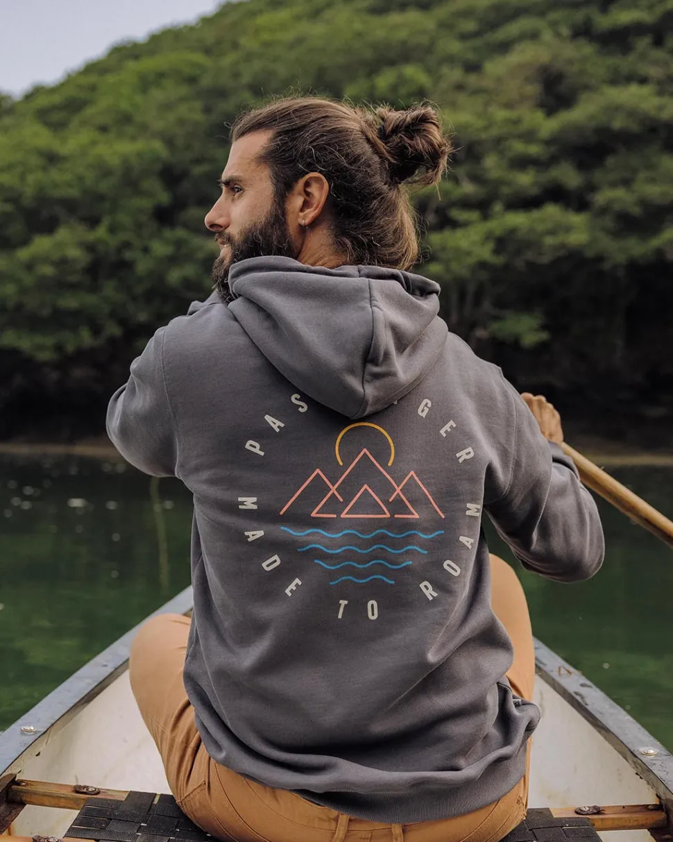 Online Passenger Escapism Recycled Cotton Hoodie Faded Black