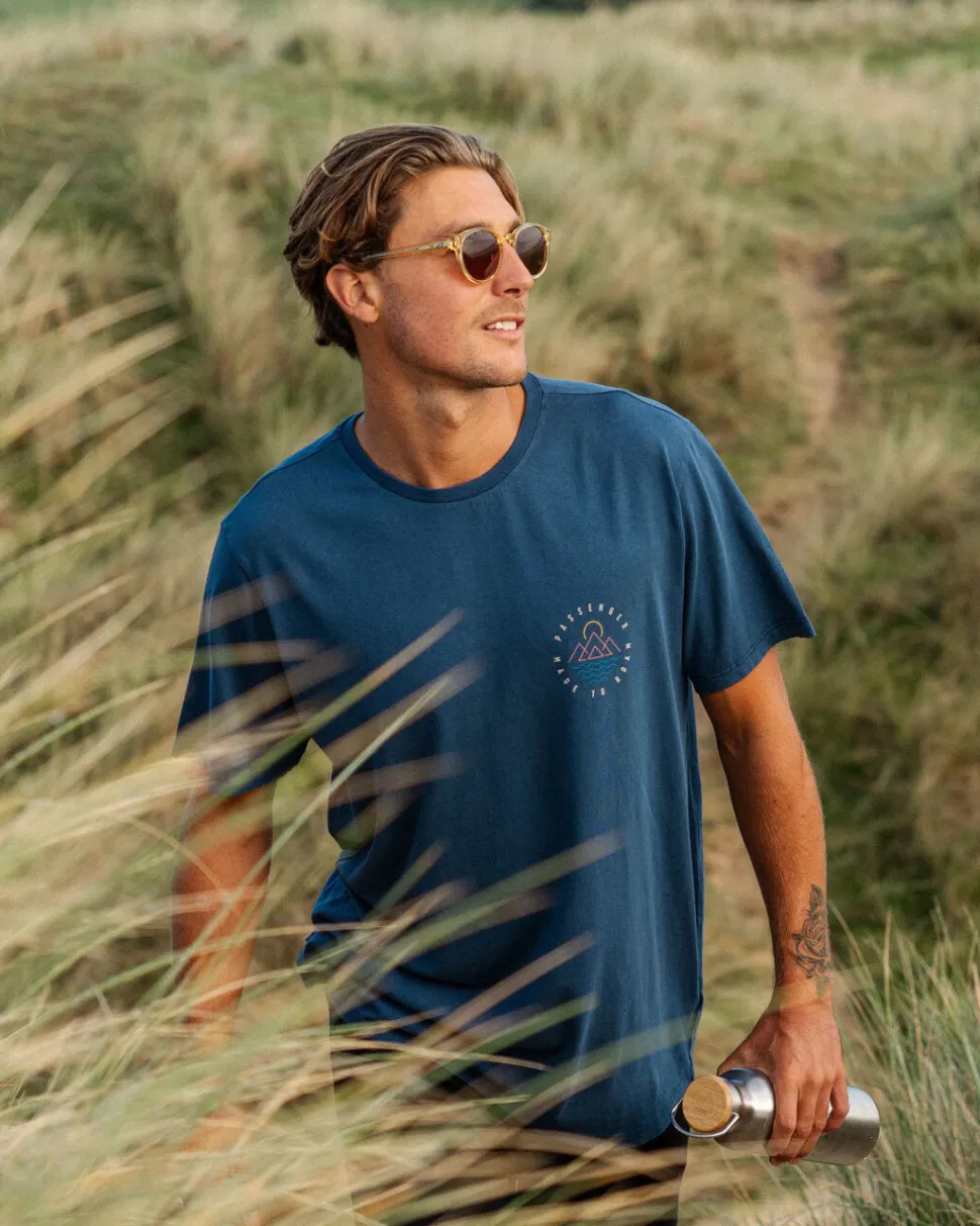Best Sale Passenger Escapism Recycled Cotton T-Shirt Dark Denim