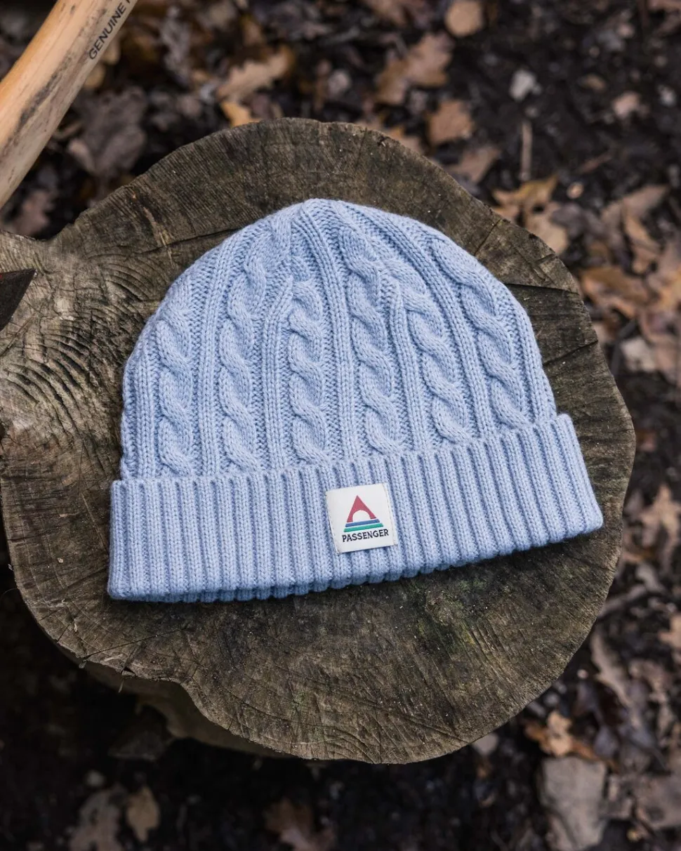 Outlet Passenger Fireside Recycled Cable Knit Beanie Blue Fog