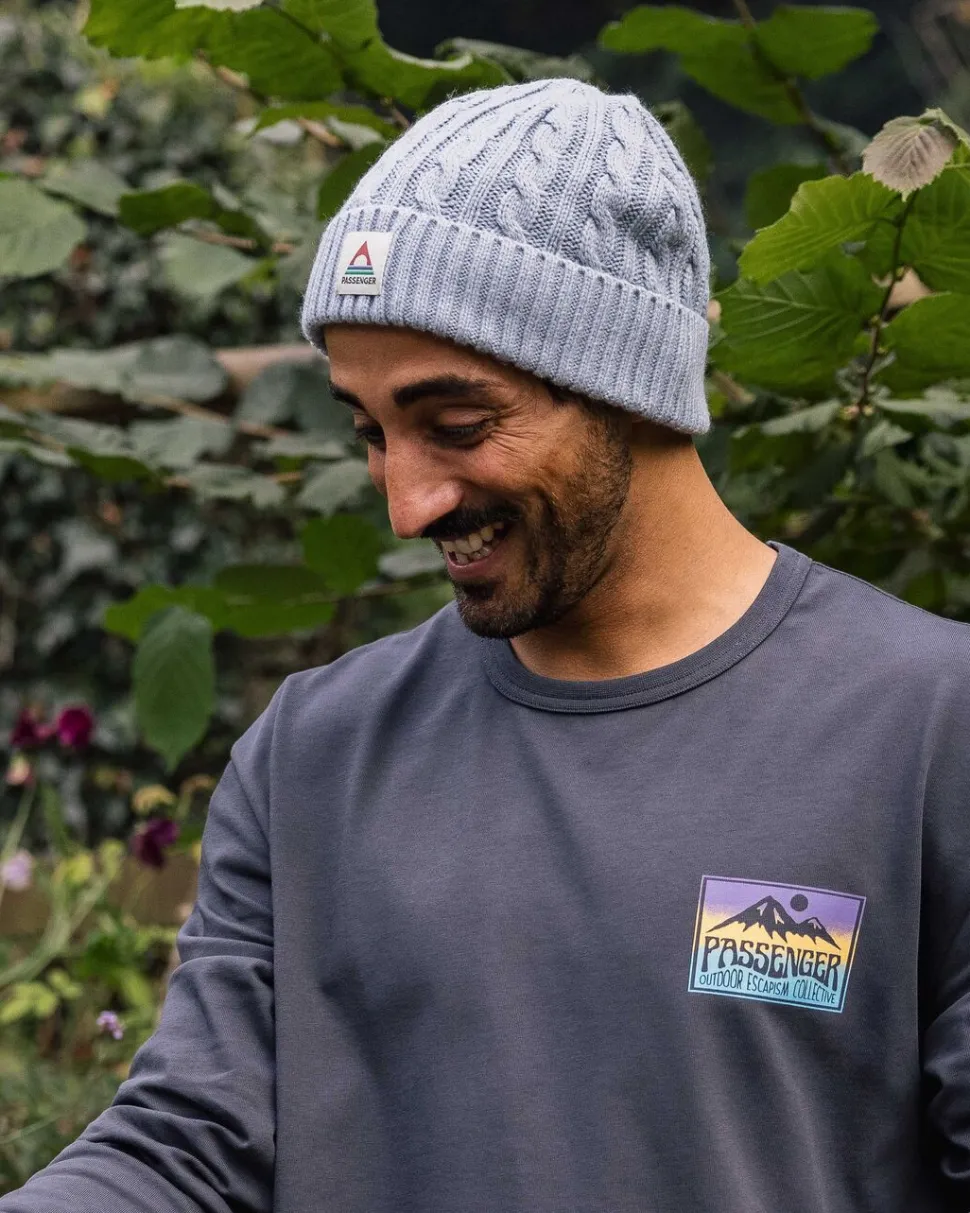 Outlet Passenger Fireside Recycled Cable Knit Beanie Blue Fog