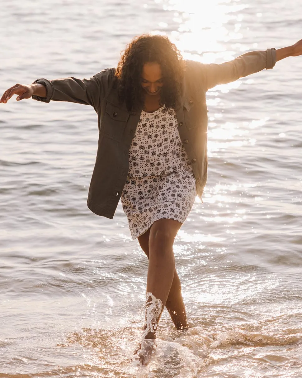 New Passenger Floaty Layered Dress Simple Tile Ivory