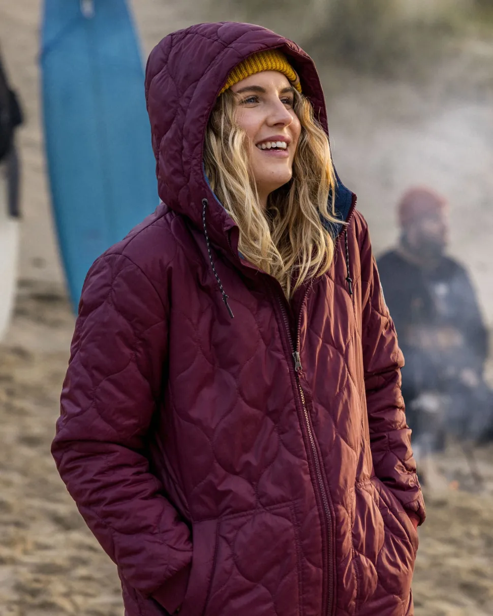 New Passenger Flora 2.0 Long Recycled Insulated Parka Wine