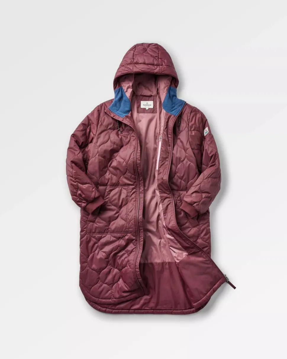 New Passenger Flora 2.0 Long Recycled Insulated Parka Wine