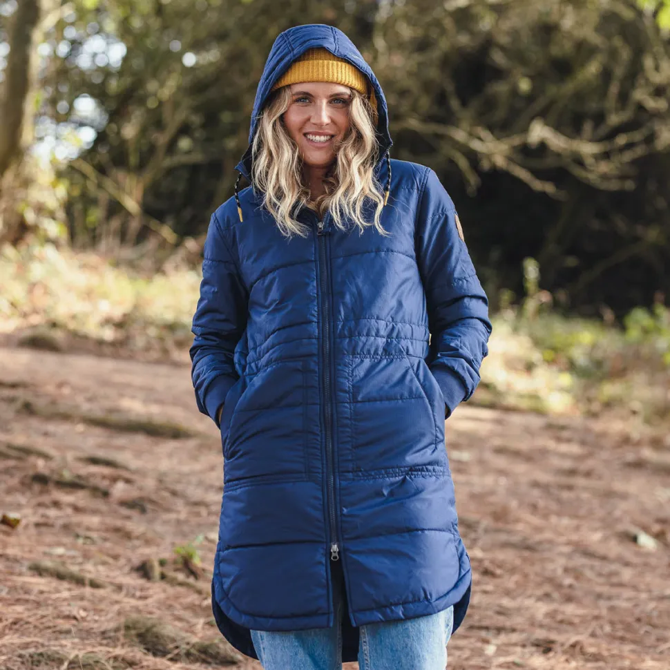 Best Sale Passenger Flora Long Recycled Insulated Jacket Rich Navy