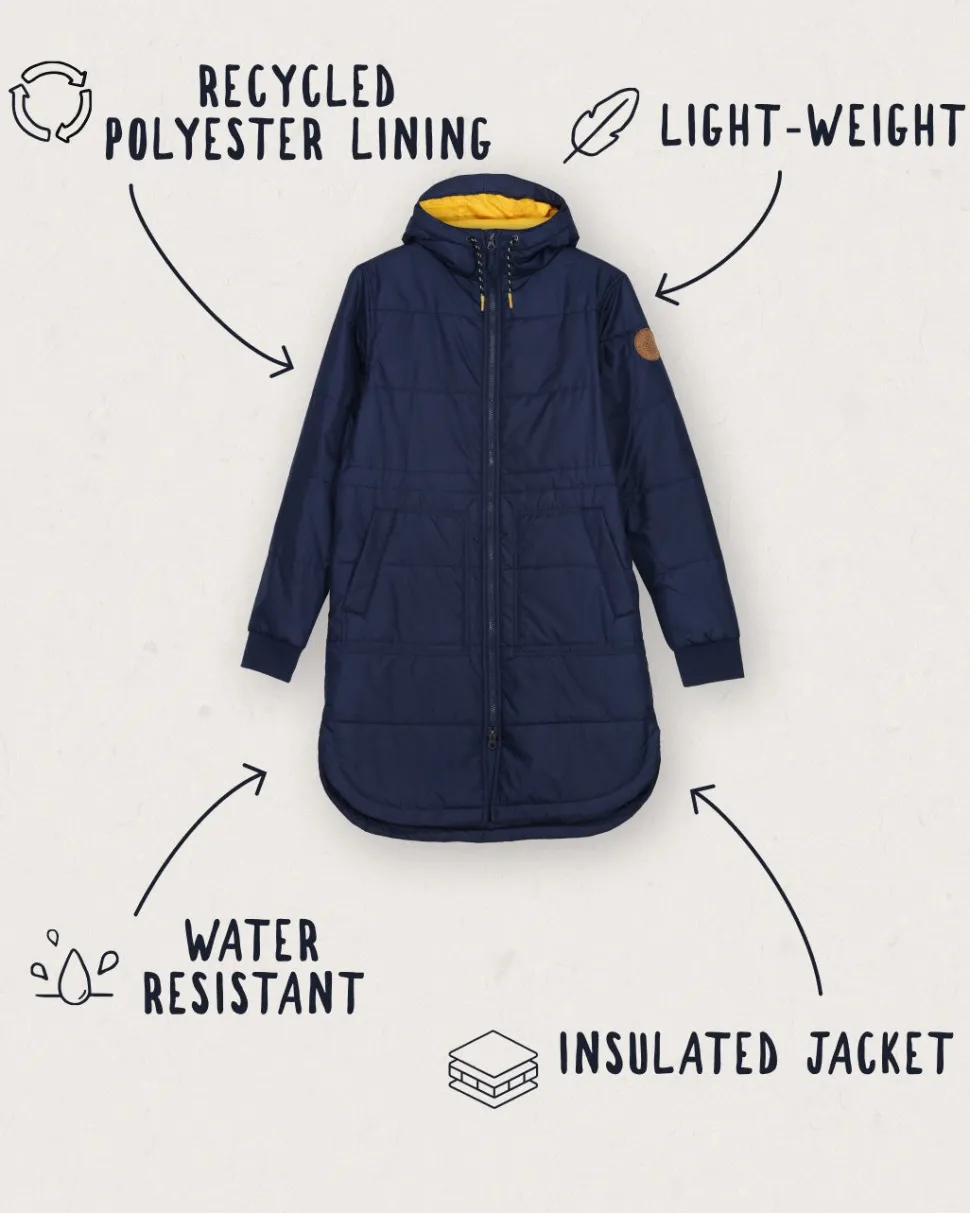 Best Sale Passenger Flora Long Recycled Insulated Jacket Rich Navy