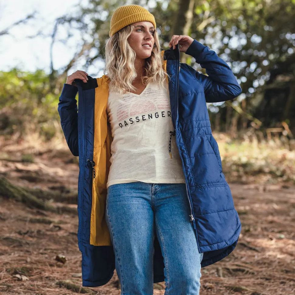 Best Sale Passenger Flora Long Recycled Insulated Jacket Rich Navy