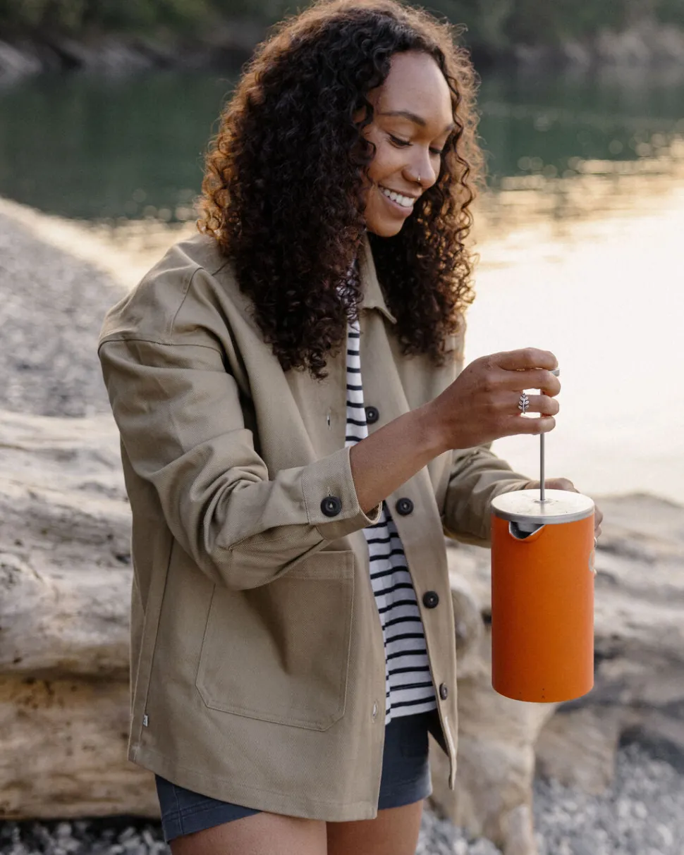 Outlet Passenger Forrest Organic Cotton Oversized Twill Overshirt Biscuit