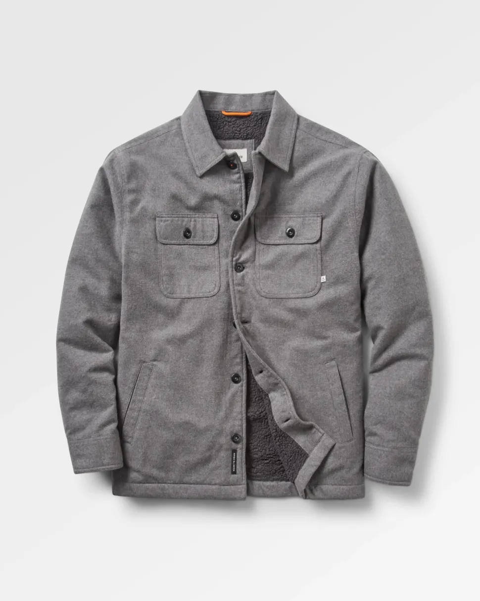 Store Passenger Freestyle Sherpa-Lined Overshirt Grey Marl