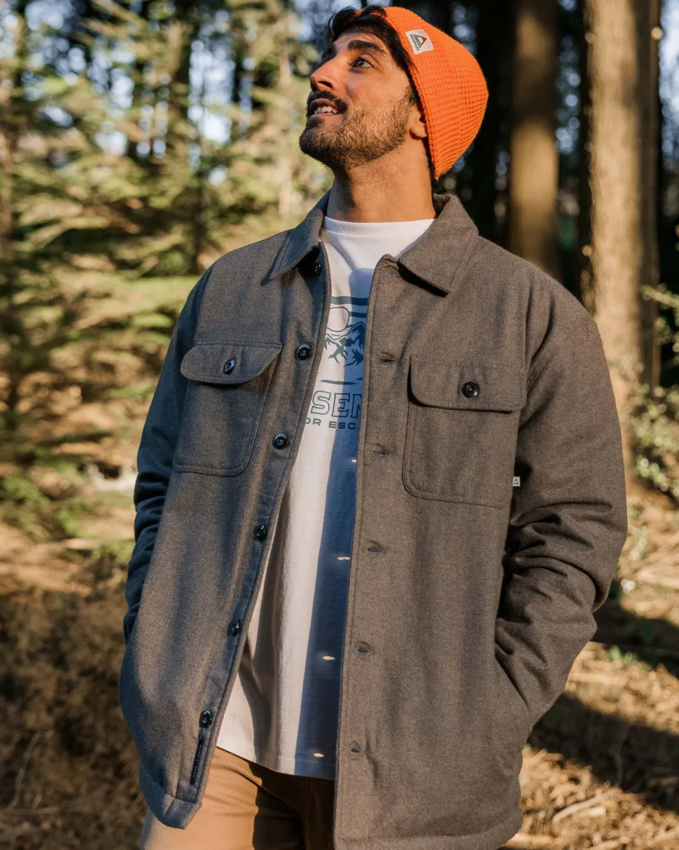 Store Passenger Freestyle Sherpa-Lined Overshirt Grey Marl