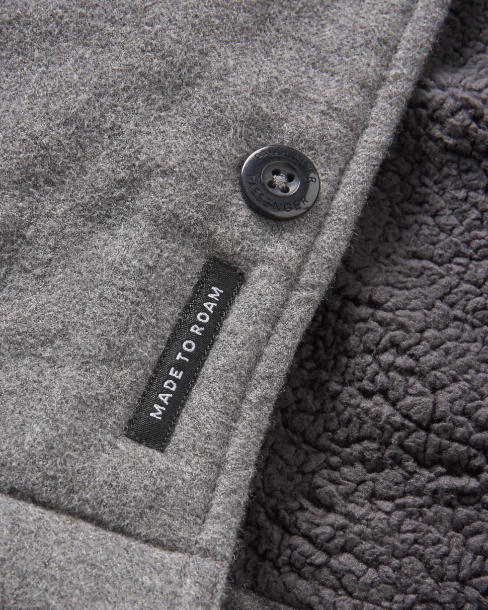 Store Passenger Freestyle Sherpa-Lined Overshirt Grey Marl