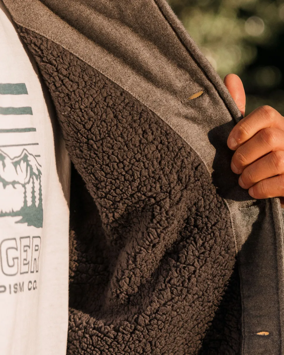 Store Passenger Freestyle Sherpa-Lined Overshirt Grey Marl