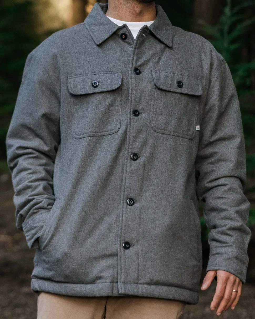 Store Passenger Freestyle Sherpa-Lined Overshirt Grey Marl