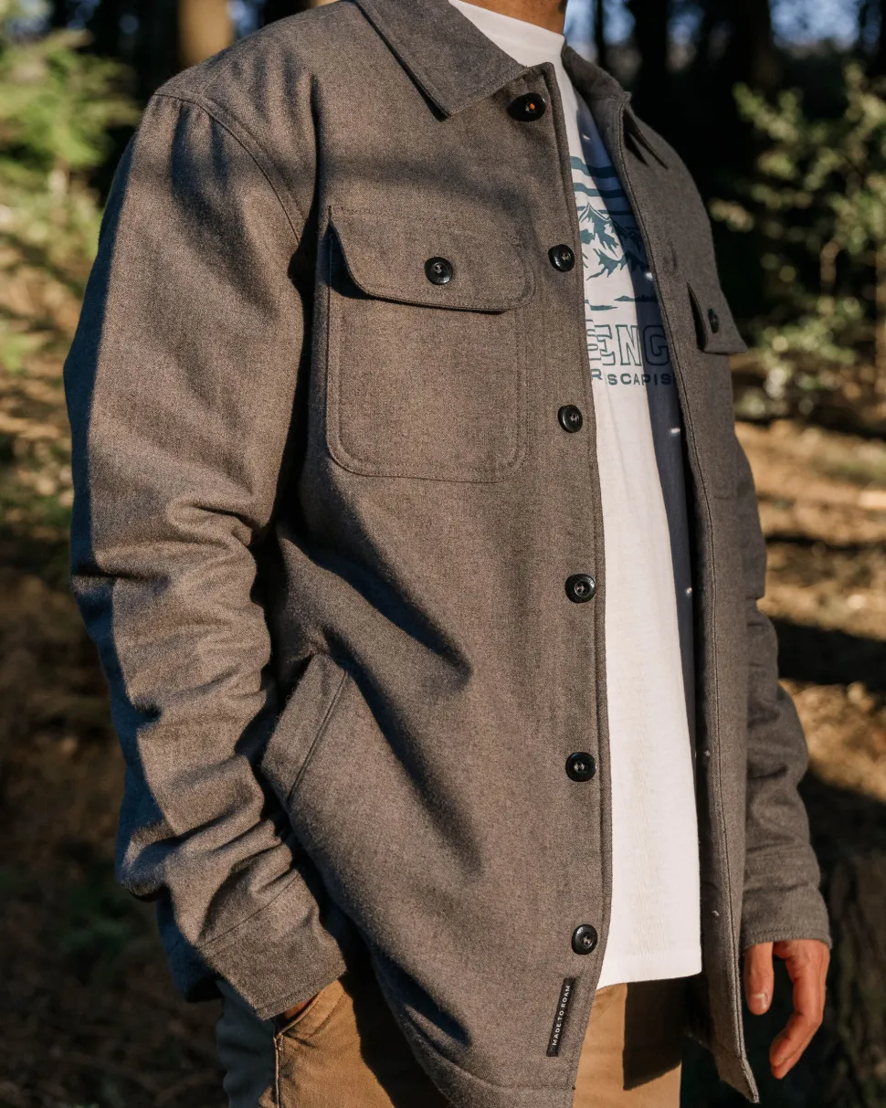 Store Passenger Freestyle Sherpa-Lined Overshirt Grey Marl