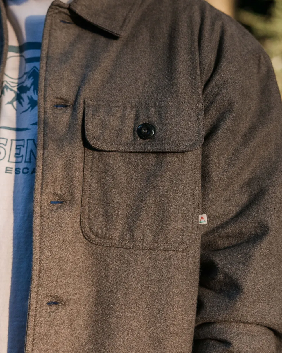 Store Passenger Freestyle Sherpa-Lined Overshirt Grey Marl