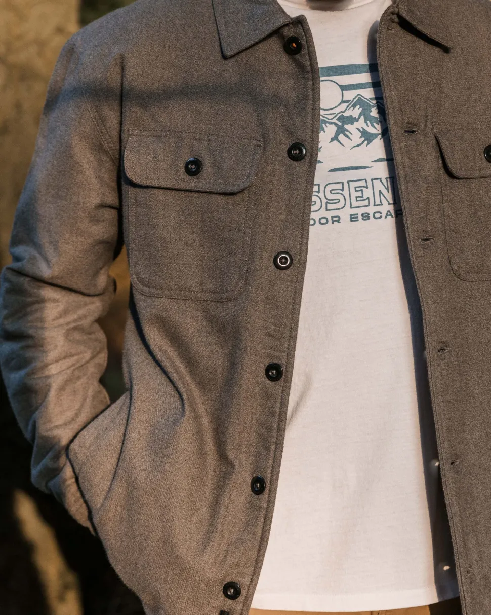 Store Passenger Freestyle Sherpa-Lined Overshirt Grey Marl