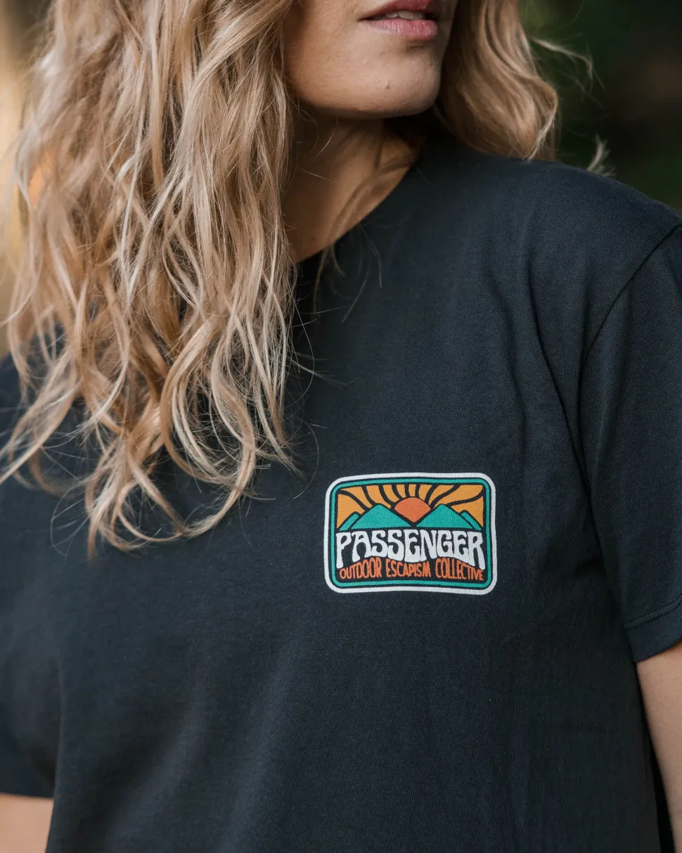 Hot Passenger Golden Hour Recycled Cotton Oversized T-Shirt Black