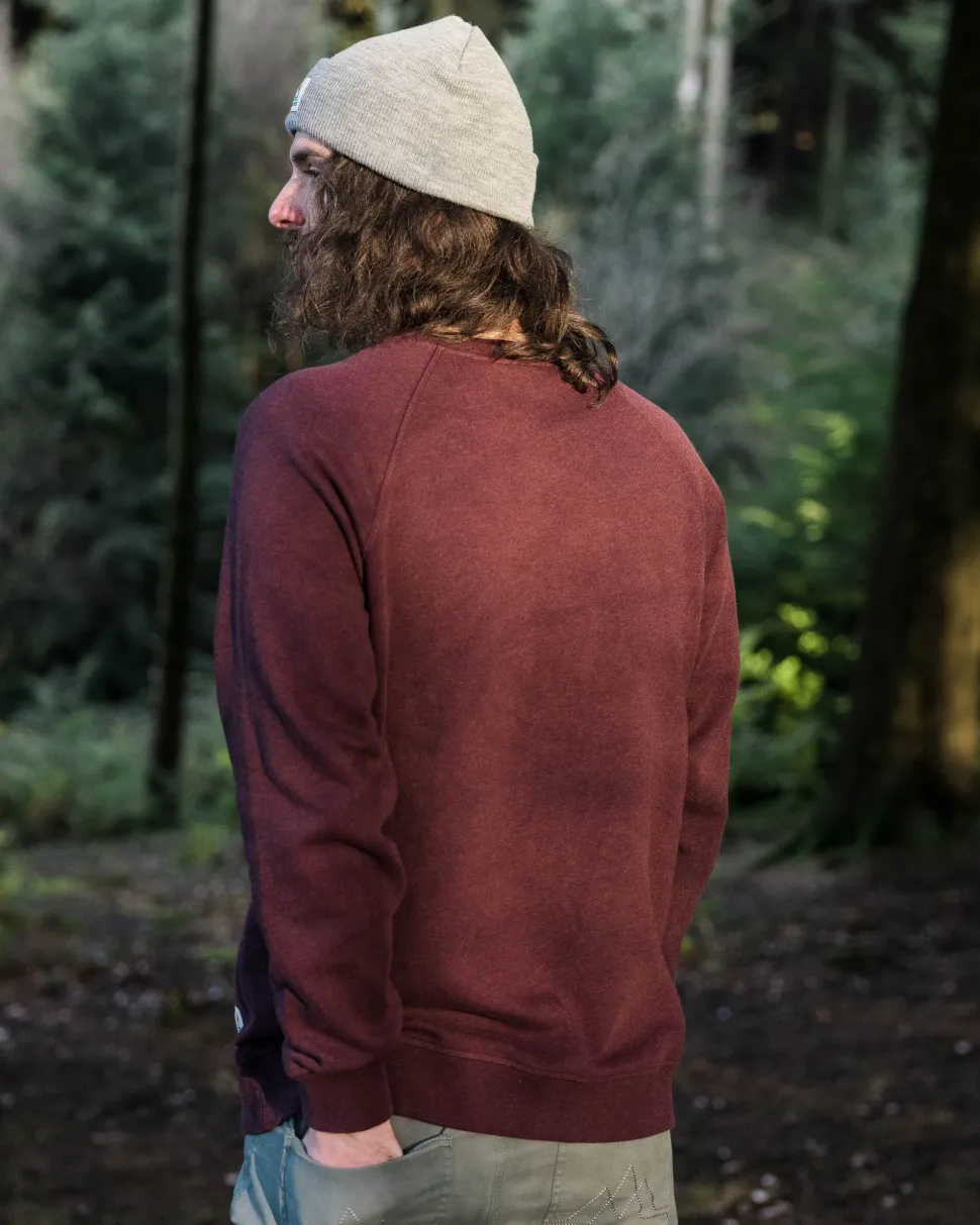 Online Passenger Heritage Organic Cotton Sweatshirt Wine Marl