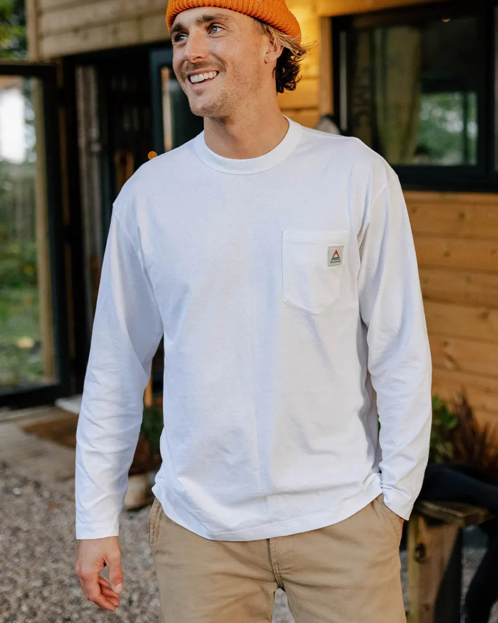 Outlet Passenger Heritage Recycled Cotton LS T-Shirt White