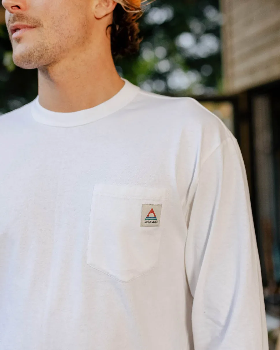 Outlet Passenger Heritage Recycled Cotton LS T-Shirt White