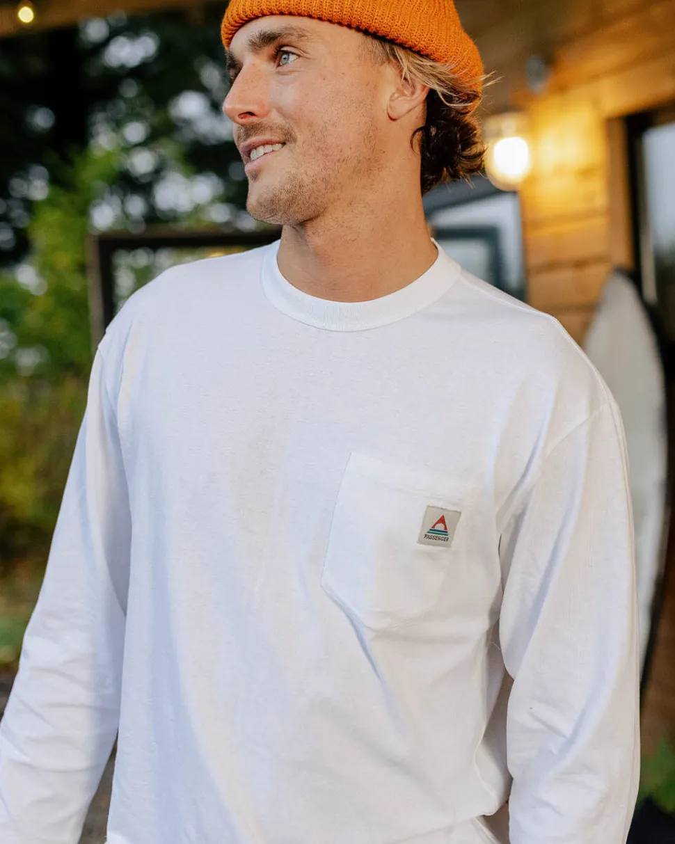 Outlet Passenger Heritage Recycled Cotton LS T-Shirt White