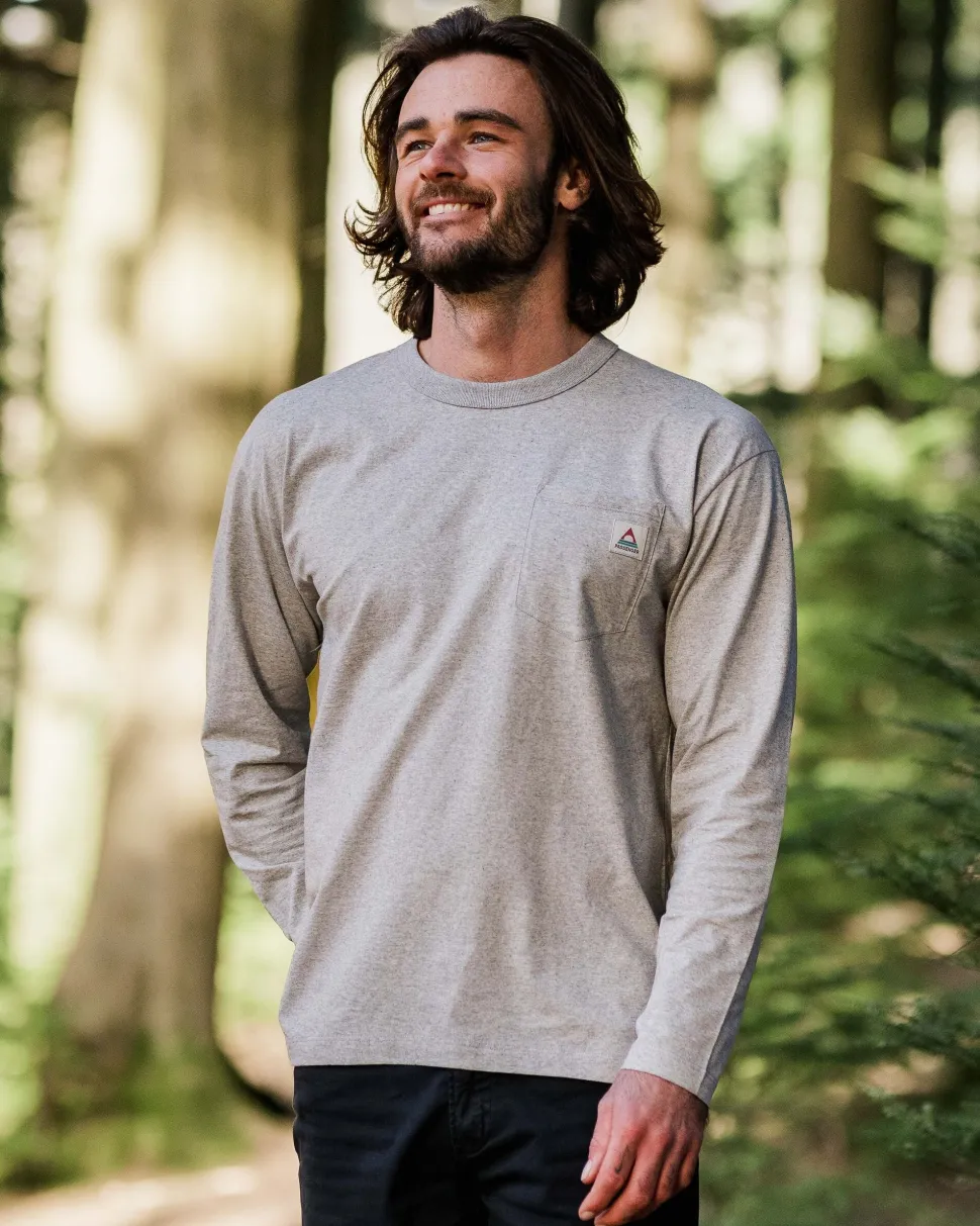 Sale Passenger Heritage Recycled Relaxed Fit LS T-Shirt Grey Marl