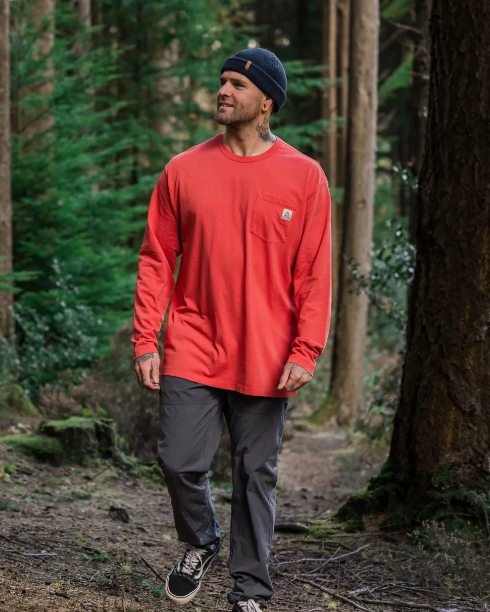 Sale Passenger Heritage Recycled Relaxed Fit LS T-Shirt Cardinal