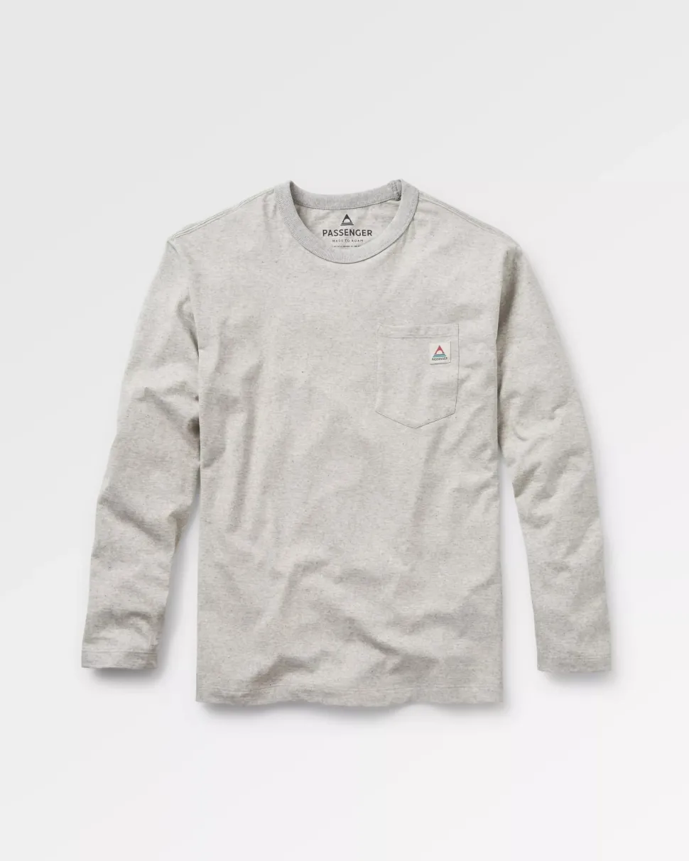 Sale Passenger Heritage Recycled Relaxed Fit LS T-Shirt Grey Marl