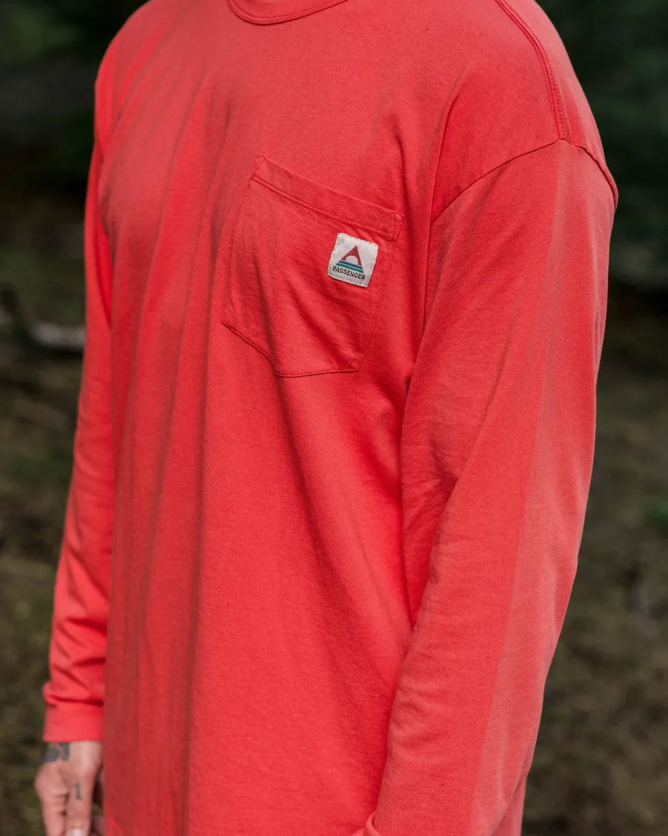 Sale Passenger Heritage Recycled Relaxed Fit LS T-Shirt Cardinal