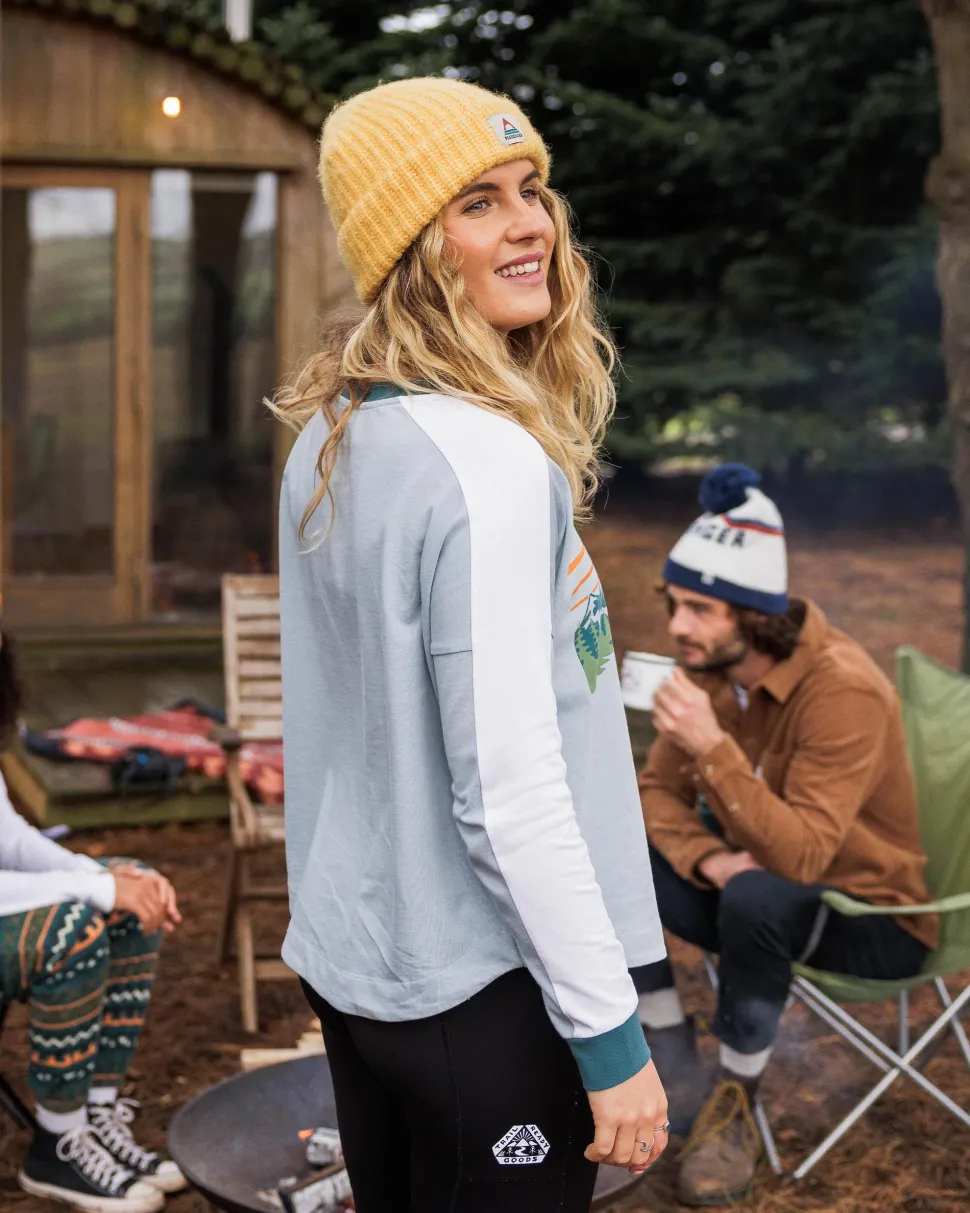 Store Passenger Hilltop Organic Cotton LS T-Shirt Blue Fog