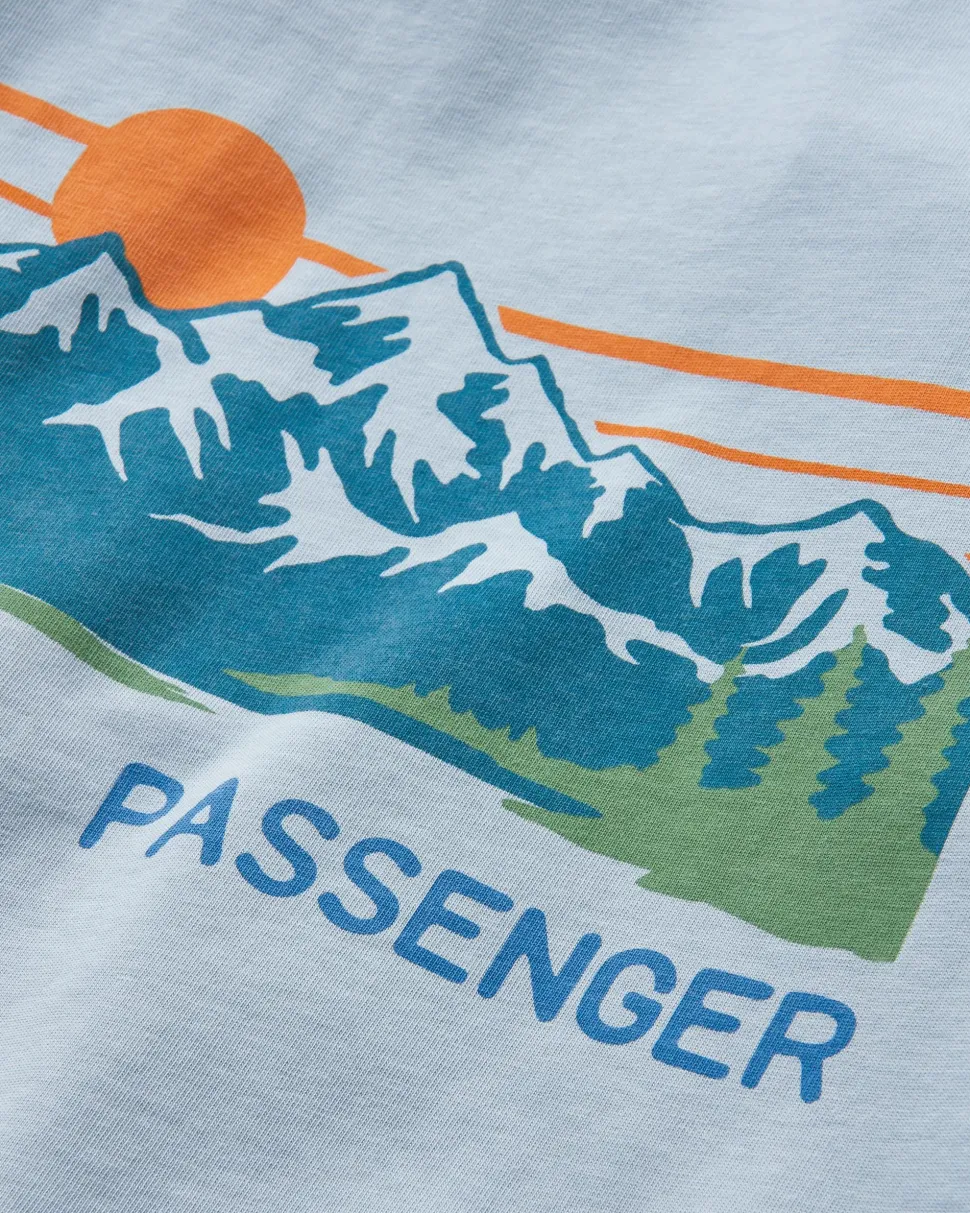 Store Passenger Hilltop Organic Cotton LS T-Shirt Blue Fog