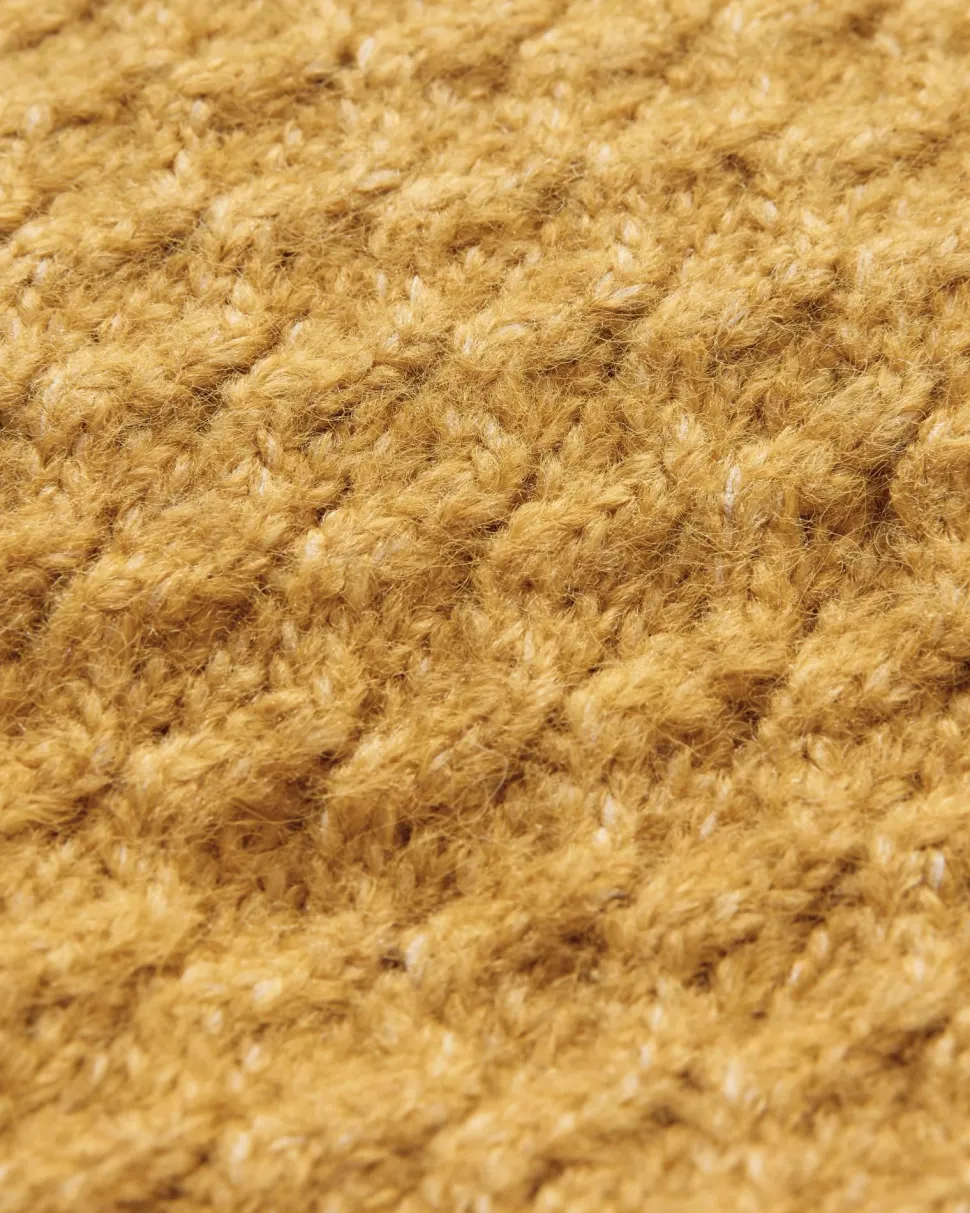 Fashion Passenger Homey Recycled Knitted Cable Cardigan Mustard Gold