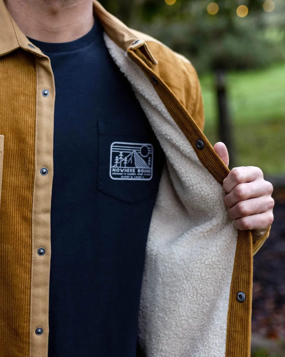 Online Passenger Kodiak Sherpa Lined Cord Overshirt Golden Brown